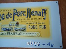 PLAQUE EMAILLée PATé DE PORC HENAFF FINISTERE 21 37,5 cm, poids 800 g
