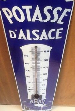 Plaque Émaillée Ancienne Thermomètre Potasse D ´ Alsace Publicitaire Edmond Jean