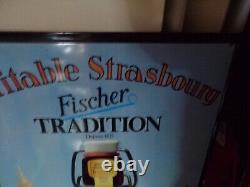 PLAQUE METAL ANCIENNE pas courante beer strasbourg bière Fischer tradition