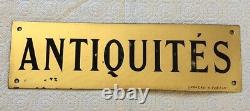 PLAQUE PUBLICITAIRE 1900 ANTIQUITÉS pour Commerce BROCANTE ANTIQUAIRE Garreau &