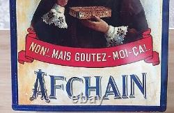 PLAQUE PUBLICITAIRE EN TOLE LITHOGRA BETISES DE CAMBRAI / AFCHAIN 52 x 30 CM