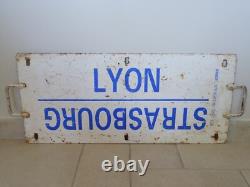 PLAQUE SNCF LYON STRASBOURG / BESANCON -LONS LE SAUNIER train gare wagon deco