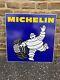 PLAQUE TOLE ANCIEN GARAGE STATION SERVICE MICHELIN Double Face Type Emaillee
