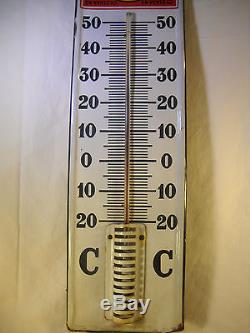 Plaque Tole Emaillee Publicitaire Castrol Ancienne 74,4 CM Thermometre Garage