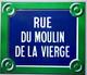 PLAQUE de rue parisienne EMAILLEE Rue du Moulin de la Vierge 14e Arr