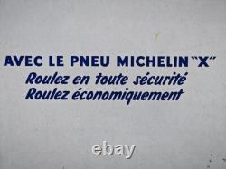 PLAQUE en TOLE PUBLICITAIRE Ancienne MICHELIN X 1965 no émaillée pirelli dunlop