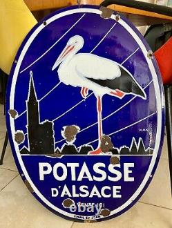 POTASSE D'ALSACE Plaque émaillée publicitaire Ed. Jean, signée Hansi, 50x70 cm