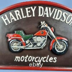Panneau Bois Harley Davidson Publicitaire Carré Mural Moto Vintage