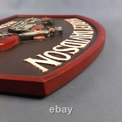 Panneau Bois Harley Davidson Publicitaire Carré Mural Moto Vintage