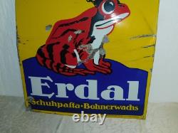 Panneau Émail Panneau Original Erdal Pâte À Chaussures Haricot! Rare