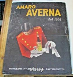Panneau Publicité Étain Amer Averna Partir 1868 Caltanissetta CM 48x37