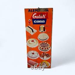 Panneau Publicité Prix Liste Gâteau Glacée Vintage Alemagna Maison Ans 50