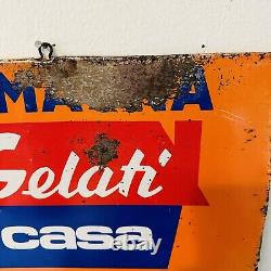 Panneau Publicité Prix Liste Gâteau Glacée Vintage Alemagna Maison Ans 50