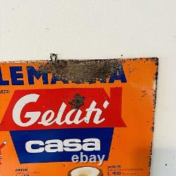 Panneau Publicité Prix Liste Gâteau Glacée Vintage Alemagna Maison Ans 50