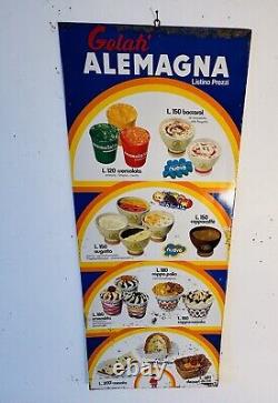 Panneau Publicité Prix Liste Gelati Vintage Alemagna Ans