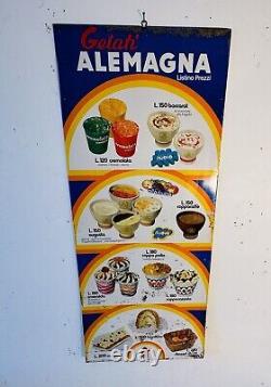 Panneau Publicité Prix Liste Gelati Vintage Alemagna Ans