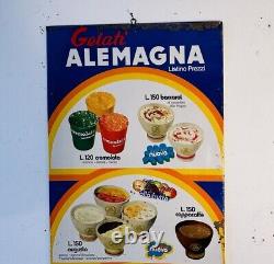 Panneau Publicité Prix Liste Gelati Vintage Alemagna Ans
