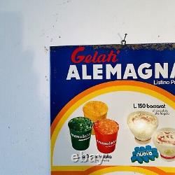 Panneau Publicité Prix Liste Gelati Vintage Alemagna Ans