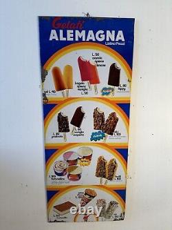 Panneau Publicité Prix Liste Gelati Vintage Alemagna Ans'60
