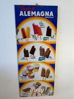 Panneau Publicité Prix Liste Gelati Vintage Alemagna Ans'60