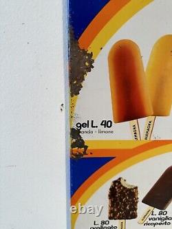Panneau Publicité Prix Liste Gelati Vintage Alemagna Ans'60