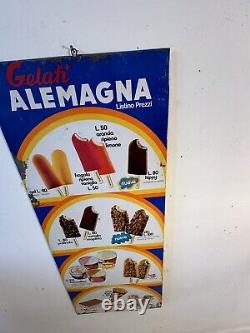 Panneau Publicité Prix Liste Gelati Vintage Alemagna Ans'60