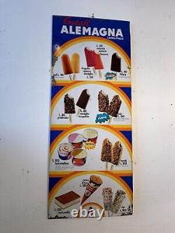 Panneau Publicité Prix Liste Gelati Vintage Alemagna Ans'60
