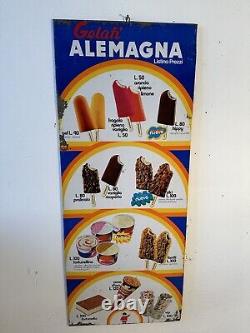 Panneau Publicité Prix Liste Gelati Vintage Alemagna Ans'60