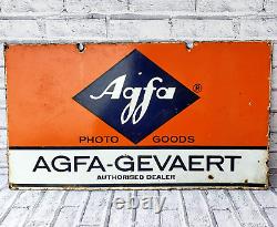 Panneau de signalisation émaillé en porcelaine AGFA-GEVAERT Photo Goods à
