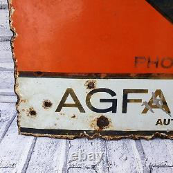 Panneau de signalisation émaillé en porcelaine AGFA-GEVAERT Photo Goods à