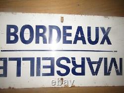 Panneau peint plaque SNCF direction voyageurs ancienne train sign