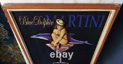 Panneau publicitaire Martini blue Dolphin pin up déco bar