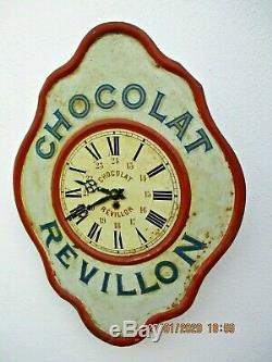 Pendule tole publicitaire Chocolat Révillon