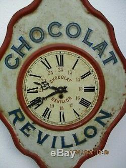 Pendule tole publicitaire Chocolat Révillon