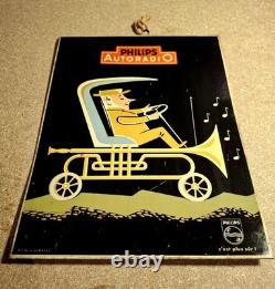 Philips Autoradio Tole Publicitaire Originale-Tin Sign. Automobilia