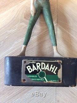 Pin-up huiles Bardahl ancienne plaque émaillée shell