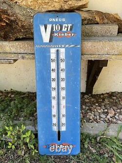 Plaque Ancien Thermomètre Kléber Tôle Non Émaillée 97x30 Cm