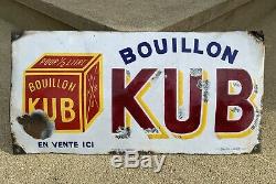 Plaque Bouillon Kub Originale 1940/50 Emaillerie Alsacienne