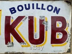 Plaque Bouillon Kub Originale 1940/50 Emaillerie Alsacienne