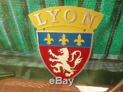 Plaque De Locomotive Sncf Ville De Lyon Lion Fleurs De Lys French Railways / Rar