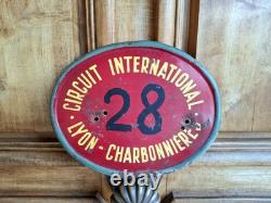 Plaque De rallye Moto Circuit Lyon Charbonnière 1947-1948? Automobilia