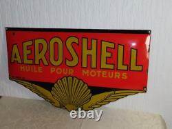 Plaque Émail Benzine AEROSHELL! SHELL