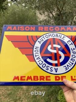 Plaque Émaillé Automobile & Membre De L'AAS & Ancienne