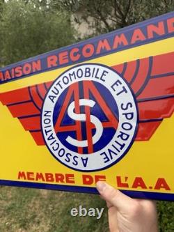 Plaque Émaillé Automobile & Membre De L'AAS & Ancienne