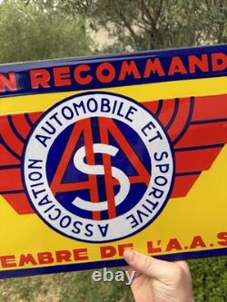 Plaque Émaillé Automobile & Membre De L'AAS & Ancienne