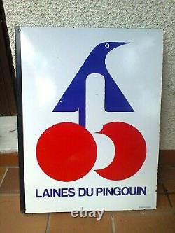 Plaque Emaille Laine Du Pingouin Et Chaussettes Stem