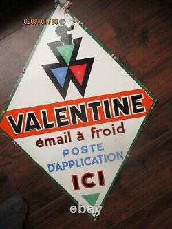 Plaque Emaille Valentine 1930