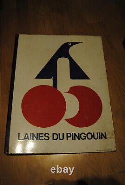 Plaque Emaillee Aes Laines Du Pingouin Chaussettes Stemm 58 CM X 45 CM