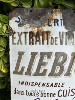 Plaque Émaillée Ancienne Authentiqueextrait De Viande Liebig