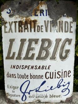 Plaque Émaillée Ancienne Authentiqueextrait De Viande Liebig